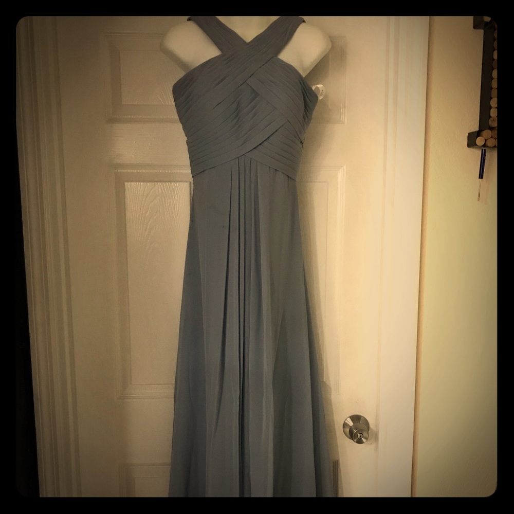Azazie Dusty blue bridesmaids dress size 6